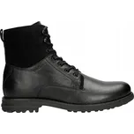 Pánské Kotníkové Boty na šněrování Wojas z kombinované kůže, černé, vel. 44