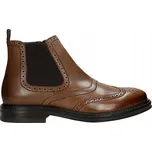 Pánské hnědé kožené kotníkové Kotníkové Boty na zip Wojas vel. 42