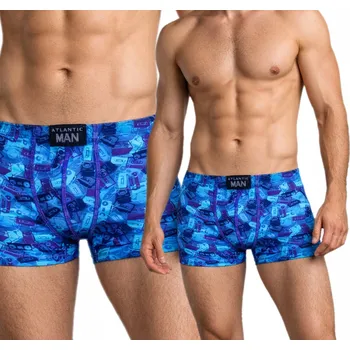 Pánské boxerky Atlantic pohodlné bavlněné trenýrky s moderním vzorem MH-542 M