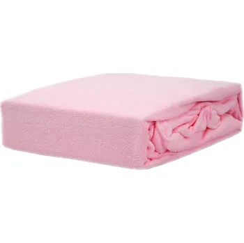 Prostěradlo Froté prostěradlo s gumou, rozměr 90x200, světle růžové KOBI - Česká firma