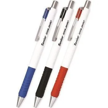 Kuličková pera "Senior", mix barev, 0,4 mm, stiskací mechanismus, modrý inkoust, FLEXOFFIC