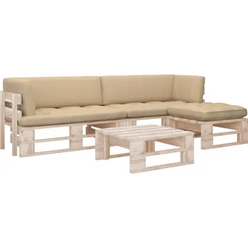 Zahradní sestava zahrada-XL 4dílná zahradní sedací souprava z palet s poduškami borovice 3066820