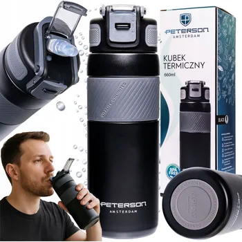 Termoska Termohrnek termoska do auta protiskluzová na kávu 660 Ml Peterson