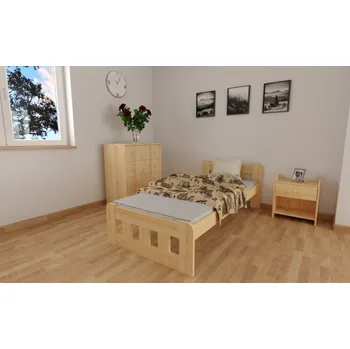 Postel Postel Nika 90 x 200 cm zvýšená + matrace Diana 10 cm + rošt ZDARMA