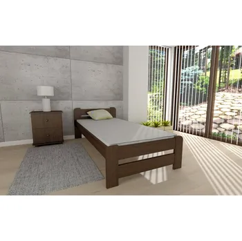 Ložnice Postel Union 80 x 200 cm ořech masiv borovice + rošt ZDARMA