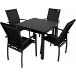 Sada zahradního nábytku kovová Doppler šedá 5 ks