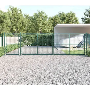 vidaXL Pletivá zahradní branka 500 x 125 cm pozinkovaná ocel [154540] Barva: Zelená