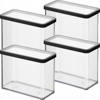 Dóza na potraviny ROTHO SADA 4 DÓZ NA POTRAVINY PRO SYPKÉ SUROVINY 2,1L ČERNÁ