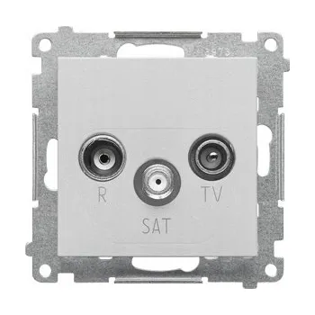 Elektrická zásuvka Anténní zásuvka nástěnná Kontakt-simon šedá