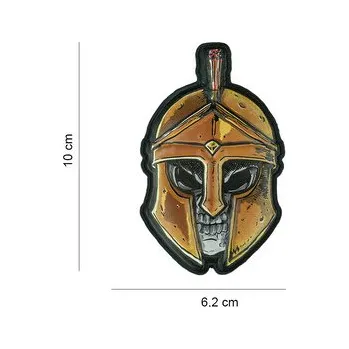 Gumová nášivka 101 Inc UV Skull Spartan - barevná