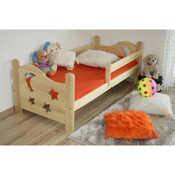 Postel BOHOUŠEK z masivu borovice 180x80 cm - PŘÍRODNÍ + rošt ZDARMA