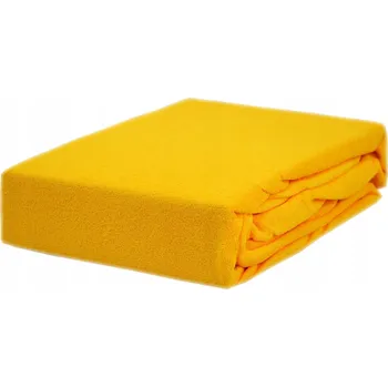 Prostěradlo Froté prostěradlo s gumou, rozměr 200x200, žloutková barva KOBI