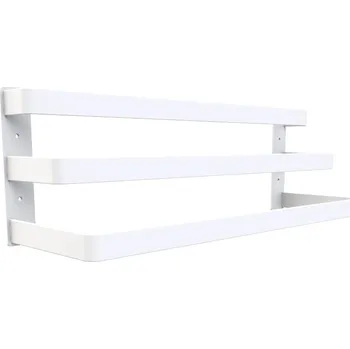 Věšák Nástěnný věšák na RUČNÍKY do KOUPELNY loft BÍLÝ 60 cm 3 úrovně