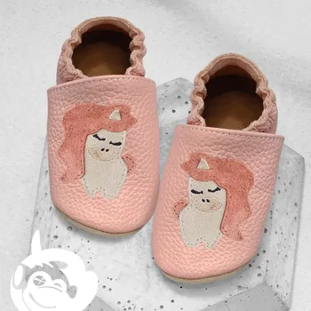 Capáčky FUNKY MONKEY Kožené barefoot Soft capáčky Jednorožec růžové - 12-18 měsíců Růžová