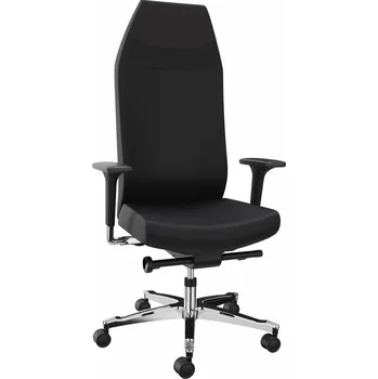 Pracovní židle Dauphin, pro provoz 24/7, černá, bederní opěrka a opěrka hlavy