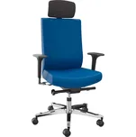 Pracovní židle Dauphin, pro provoz 24/7, modrá, integrovaná opěrka hlavy