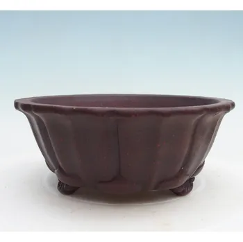 Květináč Keramická bonsai miska 16 x 16 x 7 cm hnědá
