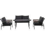 Sada zahradního nábytku kovová Doppler šedá 4 ks