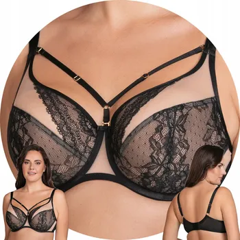 Podprsenka Vivisence 1082 černá krajková tyl podprsenka s měkkými košíčky (soft) 75I