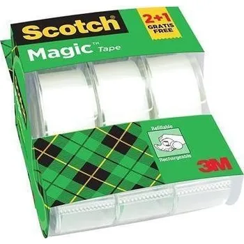 Lepicí páska Lepicí páska "Magic Tape", 2+1, s odvíječem, 19 mm x 7,5 mm, 3M SCOTCH