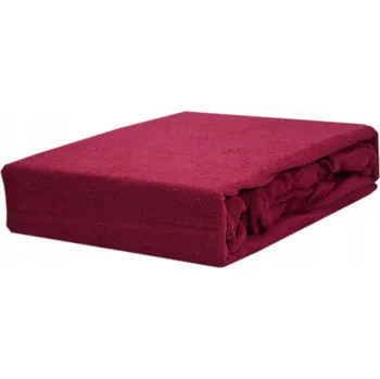 Prostěradlo Froté prostěradlo s gumou, rozměr 200x200, bordó KOBI