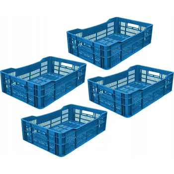 Úložný box Plastová přepravka / úložný box 60x40x17 cm, modrá, sada 4 ks Garronda