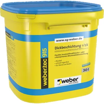 Hydroizolace WEBER Hydroizolace jednosložková weber tec 915 10 l černá