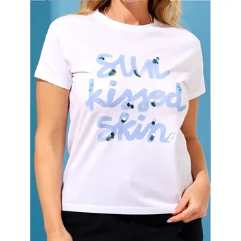 Sinsay - Tričko s nápisem - bílá - 982CG-00X - 982CG-00X-XS