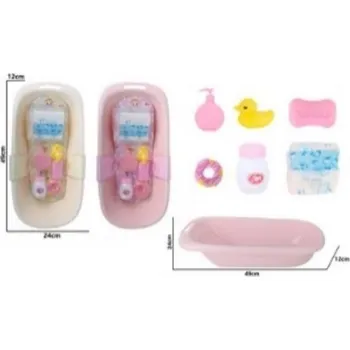 Doplněk pro panenku Vanička na koupání pro panenku s příslušenstvím 24 x 4