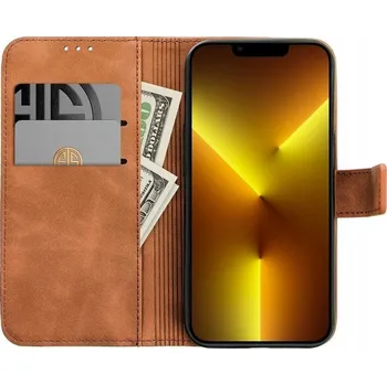 Pouzdro na mobilní telefon Flipové pouzdro Neomedia pro Apple iPhone 14 Pro Max, hnědé