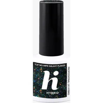 Lak na nehty Hi Hybrid Top No Wipe Galaxy Flakes 5 ml hybridní lak