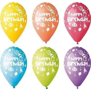 Balónek Balónek, Happy Birthday, klaun, 30 cm