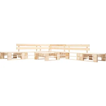 Zahradní lavice zahrada-XL 6dílná zahradní sedací souprava z palet přírodní dřevo 277494