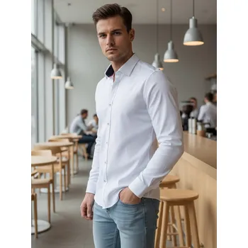 Pánská košile Dstreet Pánská košile DX2593 Barva: Bílá, Velikost: 3XL