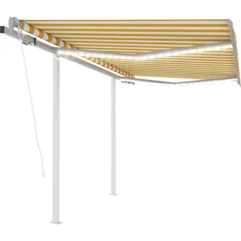 Markýza vidaXL Automatická markýza LED a senzor větru 3 x 2,5 m [3069912] Barva: Žluto-bílá