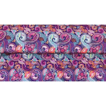 Vodítko pro psa Přepínací vodítko Active - Paisley fialový Šířka: 2,5 cm, Délka: 2,5 m, Karabina: 90 mm - černá - velký pes