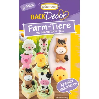 Přisada na vaření a pečení Cukrová dekorace Zvířátka z farmy Günthart Back Decor