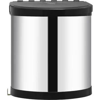 Odpadkový koš Odpadkový koš 12 l, nerezová ocel, černý, 26,5 x 29,5 cm