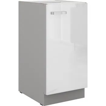 Kuchyňská linka Nábytek PEGAS s.r.o. Dolní skřínka BIANCA - 40 D 1F BB, Šedá / Bílý lesk