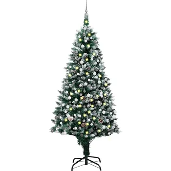 Vánoční stromek zahrada-XL Umělý vánoční strom s LED a sadou koulí a šiškami 240 cm 3077705