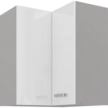 Kuchyňská linka Nábytek PEGAS s.r.o. Horní rohová skřínka BIANCA - 60 x 60 GN-72 2F (90°), Šedá / Bílý lesk