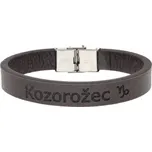 Pánský kožený náramek hnědý se znamením Kozorožec