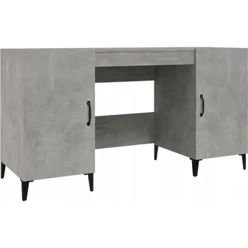Moderní industriální psací stůl 140x50x75 cm, šedá betonu, materiál dřevotříska