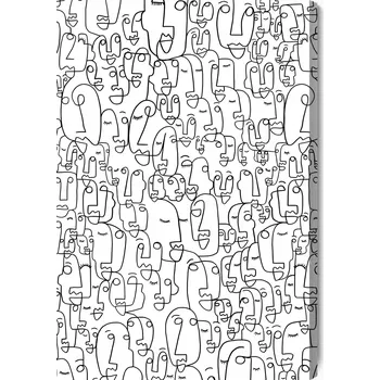 Obraz Nový Obraz na plátně Obličeje Abstrakce Minimalistický Černo-Bílý 60x90 cm