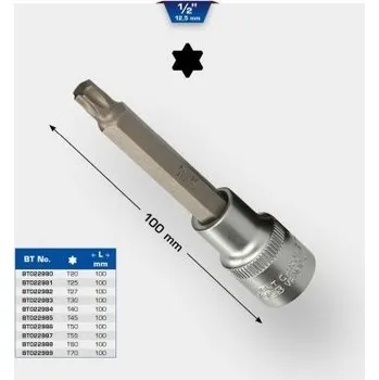 Gola hlavice Brilliant Tools BT022985 Nástrčný ořech s bitem 1/2", Torx, délka 100 mm, T45