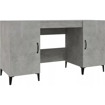 Psací stůl Industriální šedý psací stůl 140x50x75 cm z dřevotřísky a kovu