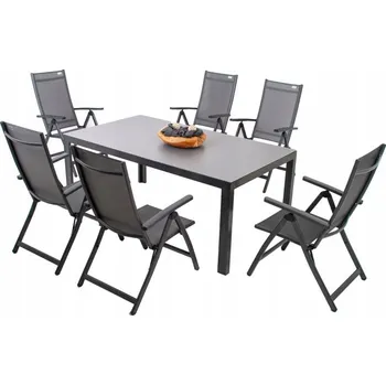 Zahradní sestava Kovová zahradní souprava Doppler šedá, 7 dílů