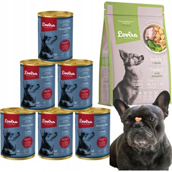 Krmivo pro psa LOVIRA krmivo mokré jehněčí maso 2,4 kg + Suché krmivo Krůta