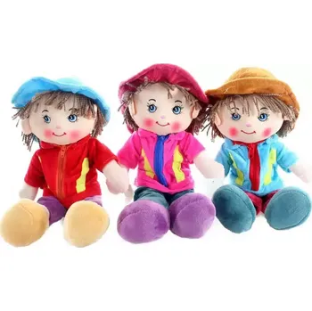 Panenka Hadrový panáček kluk s kloboučkem 33 cm mix barev