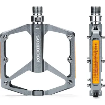 Pedál na kolo ROCKBROS Pedály na kolo protiskluzové s reflektory ŠEDÁ
